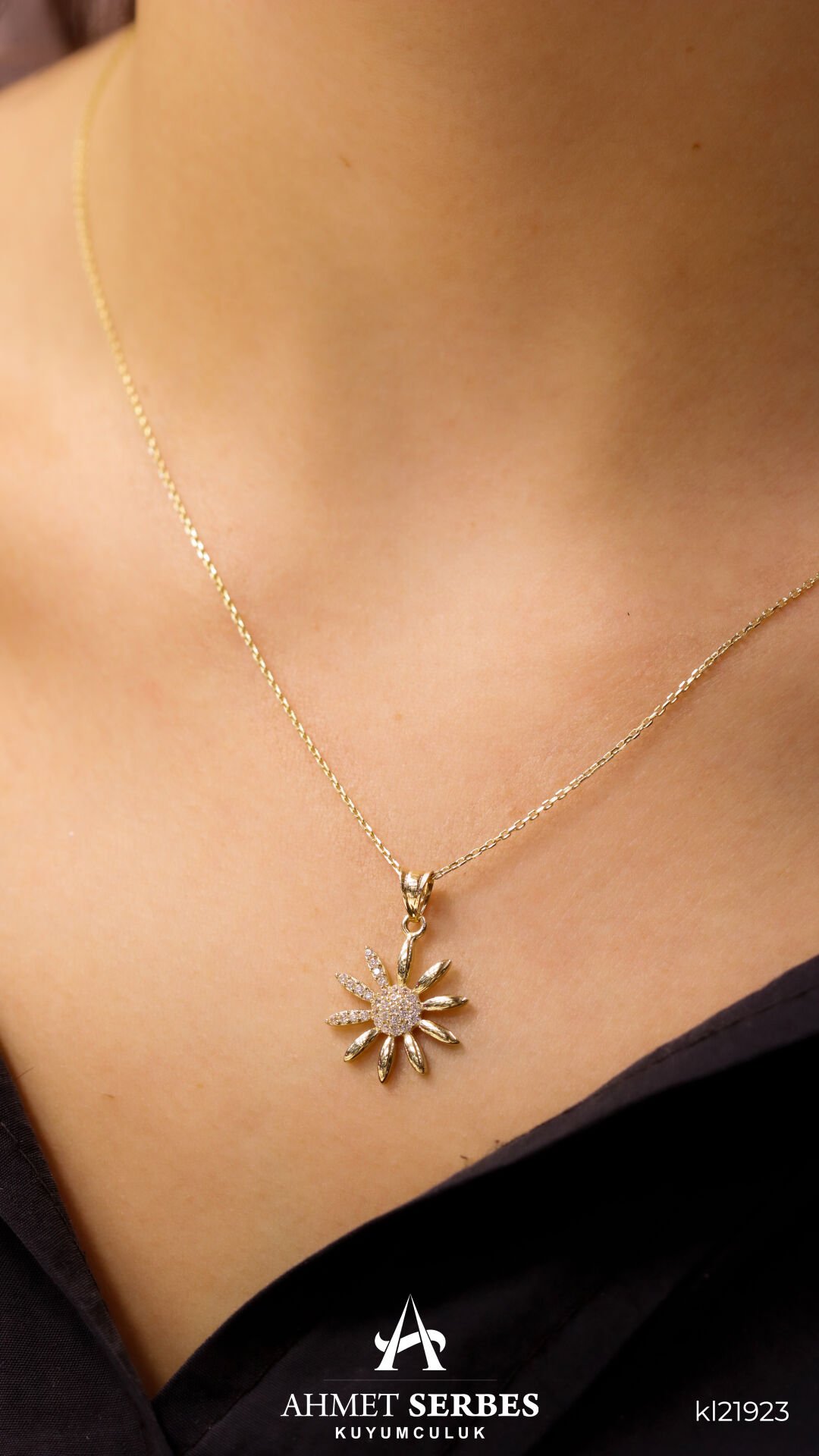 Papatya Altın Kolye