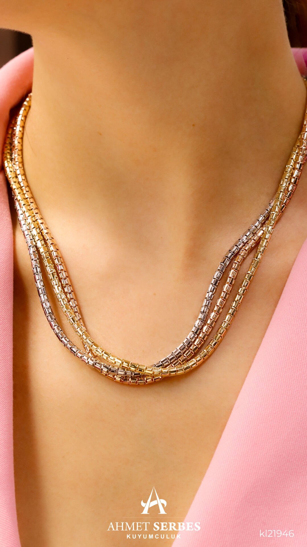 Cetaş 3 Renk Sarmal Kolye