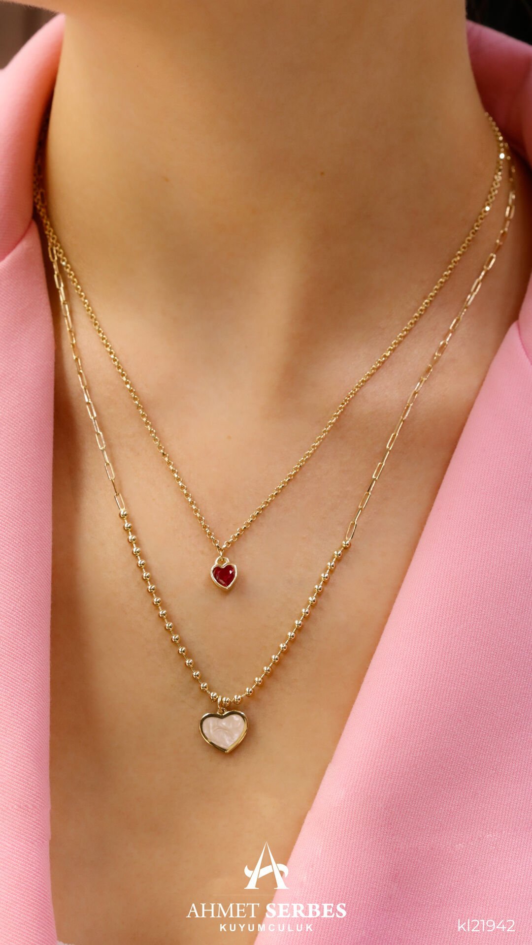 Cetaş Kalpli Kolye