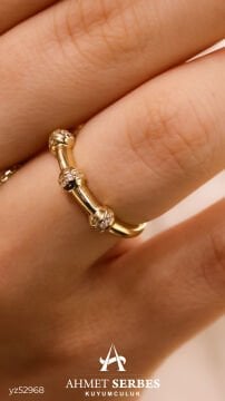 Taşlı Bambu Yüzük