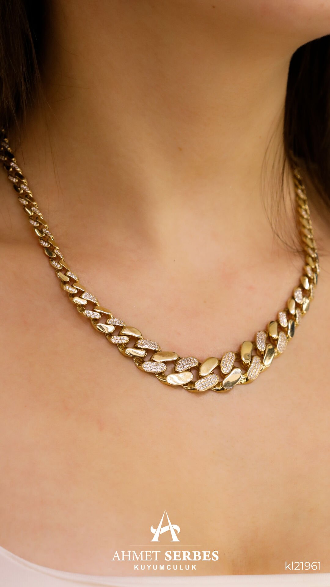 Taşlı Süzme Gurmet Kolye