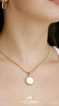Sedefli Yuvarlak Kolye