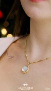 Sedefli Yuvarlak Kolye