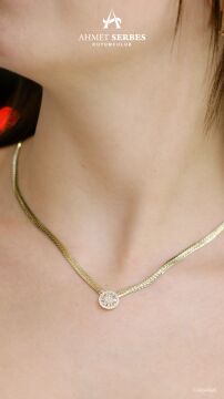 Trapez Taşlı İtalyan Kolye