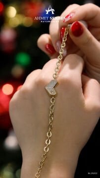 Taşlı Kalp Bileklik