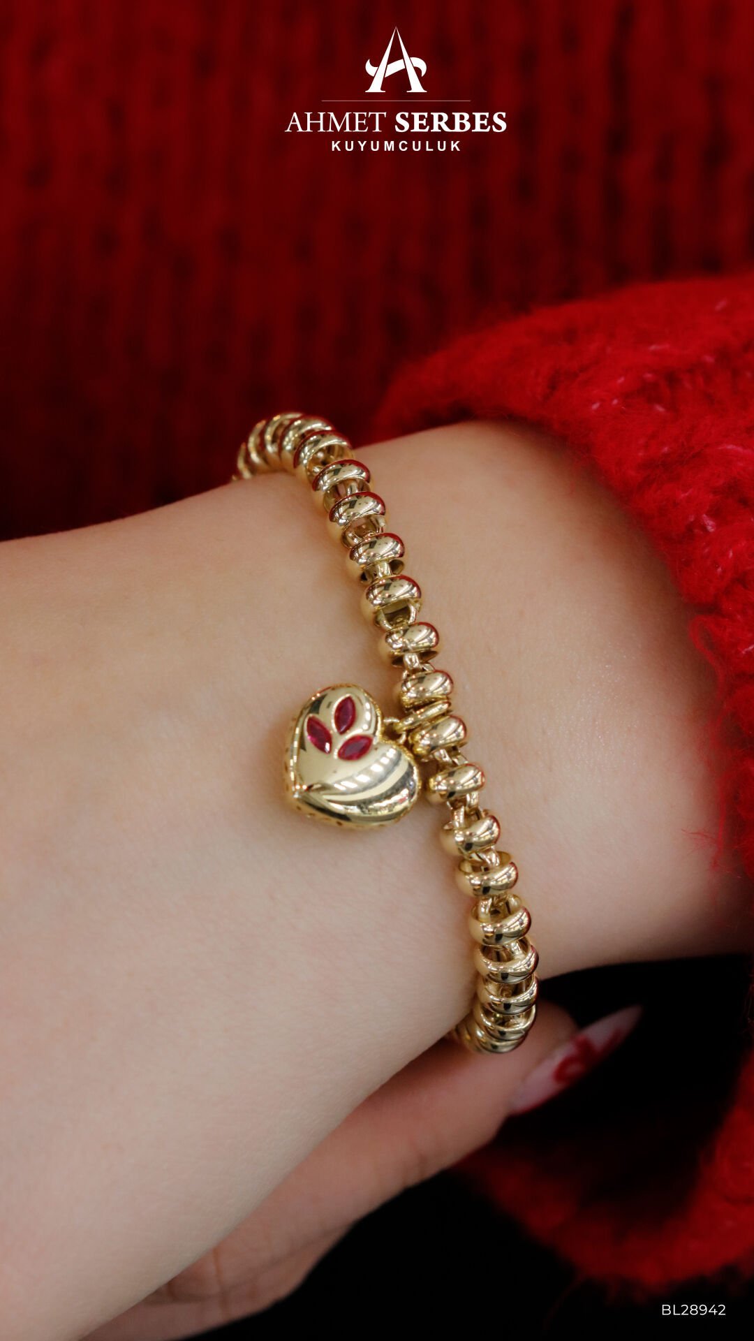 Cetaş Eterna Kalp Charmlı Bileklik