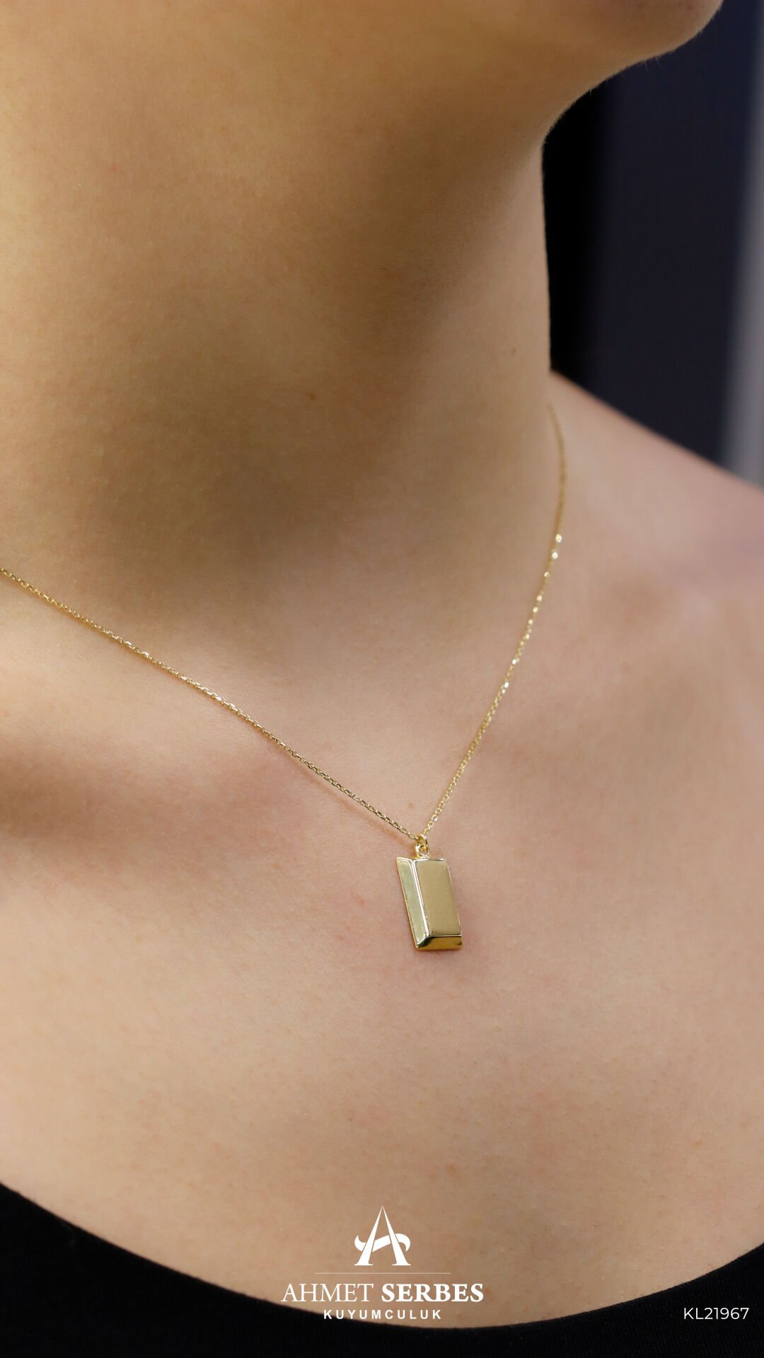 Sade Külçe Altın Kolye