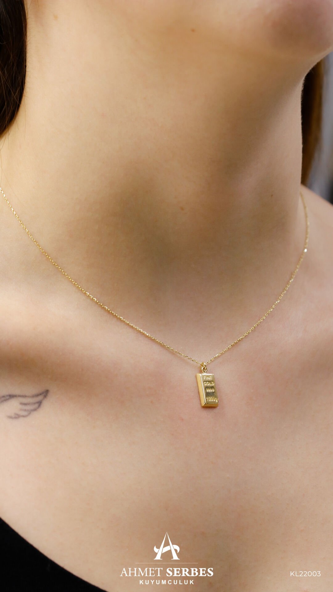 Külçe Model Altın Kolye