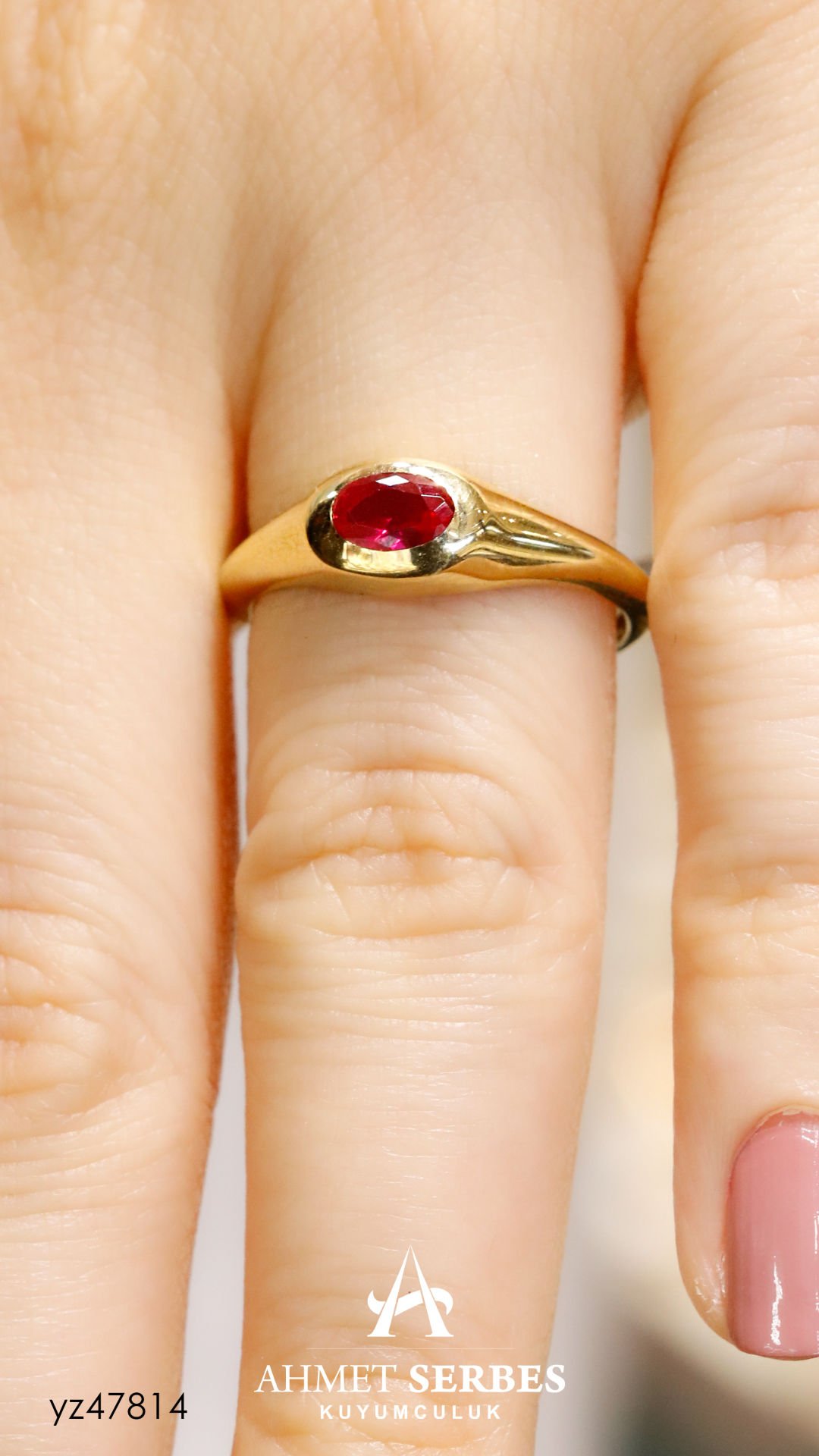 Pembe Taşlı Yüzük