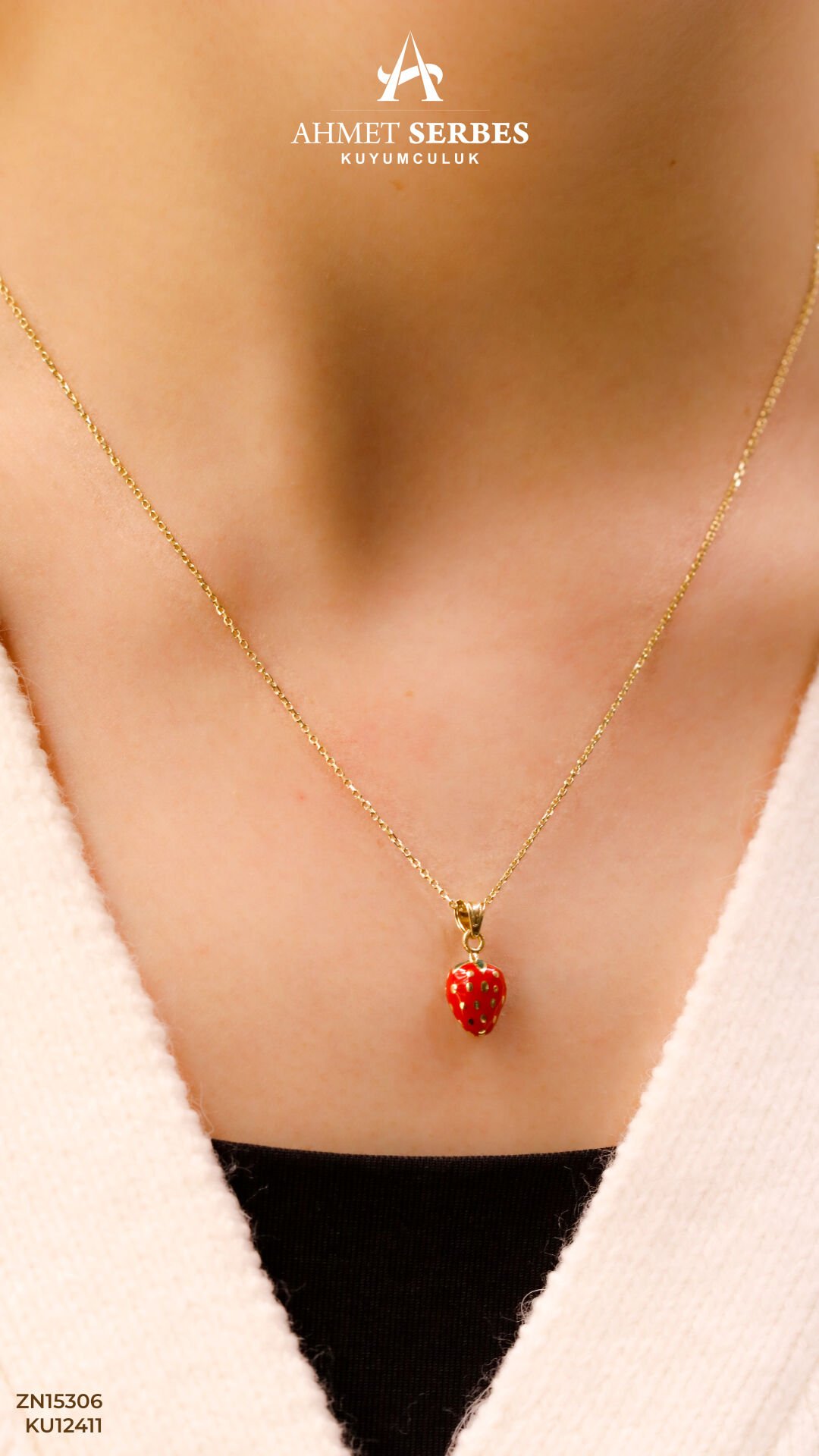 Çilek Altın Kolye