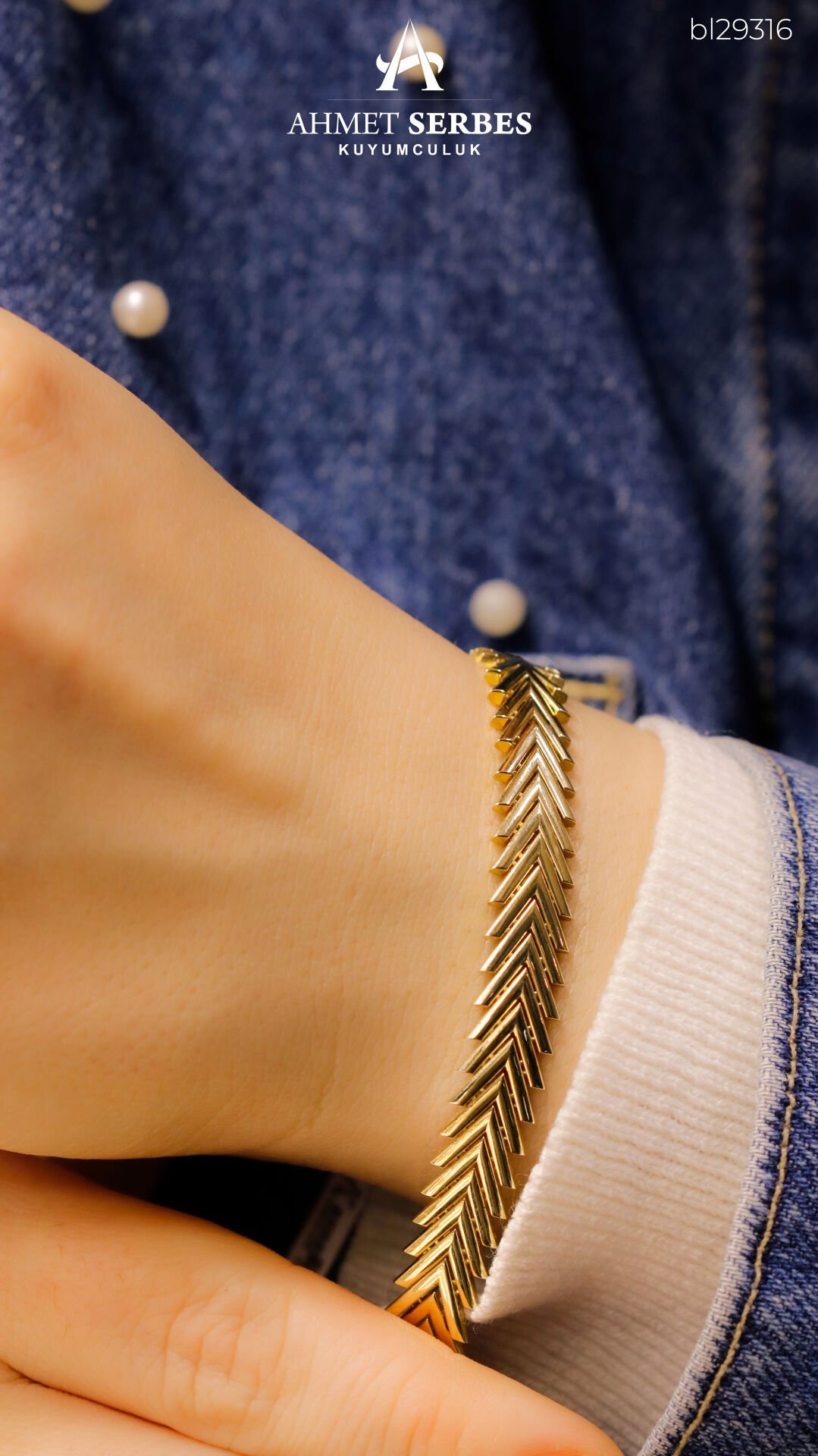 Balıksırtı Altın Bileklik