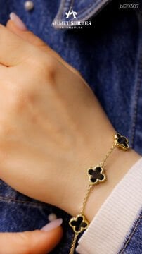 Siyah Yonca Bileklik